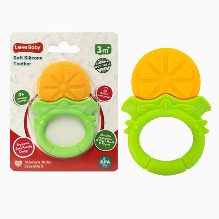 Love Baby - Soft Silicone Teether - Orange