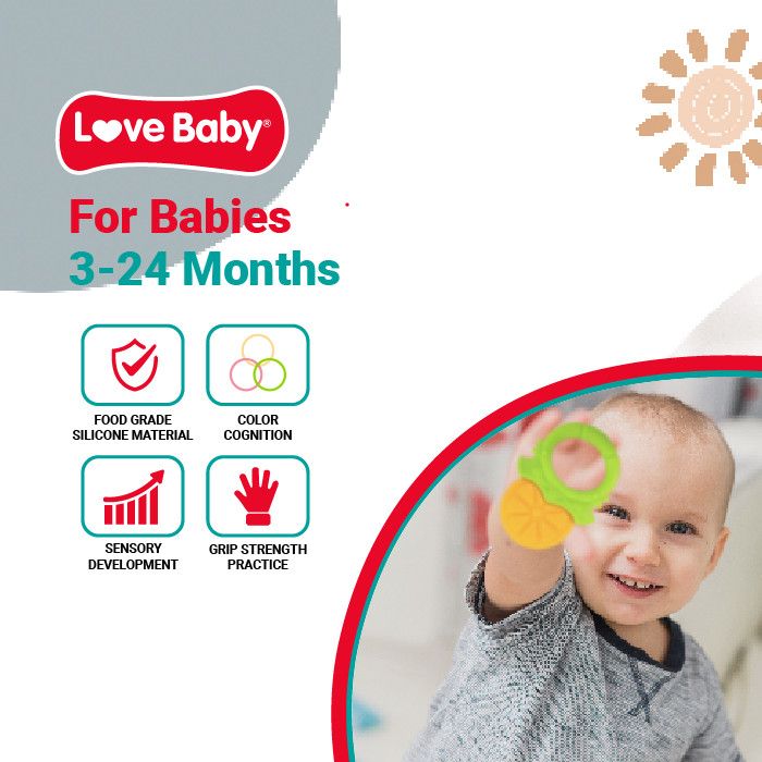 Love Baby - Soft Silicone Teether - Strawberry