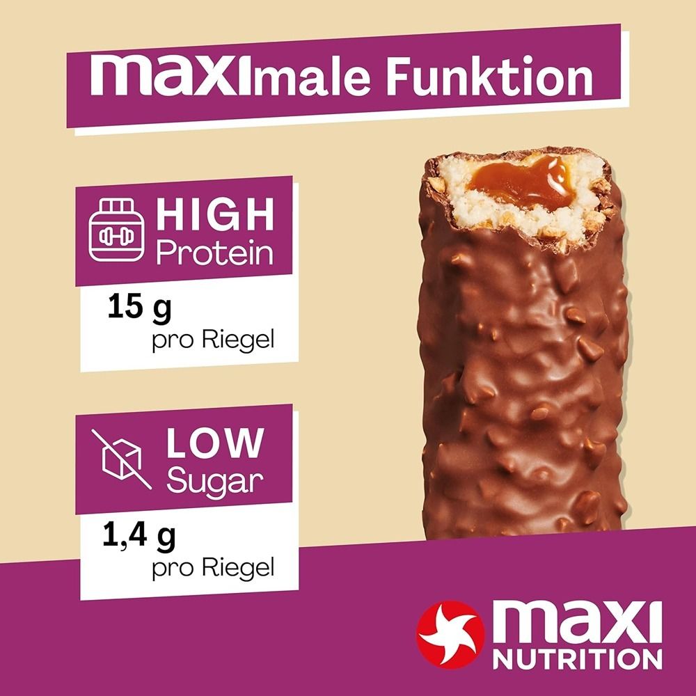 ماكسي نيوترشن - لوح بروتين بكريمة الفول السوداني والكراميل - عدد 12 - 45غ