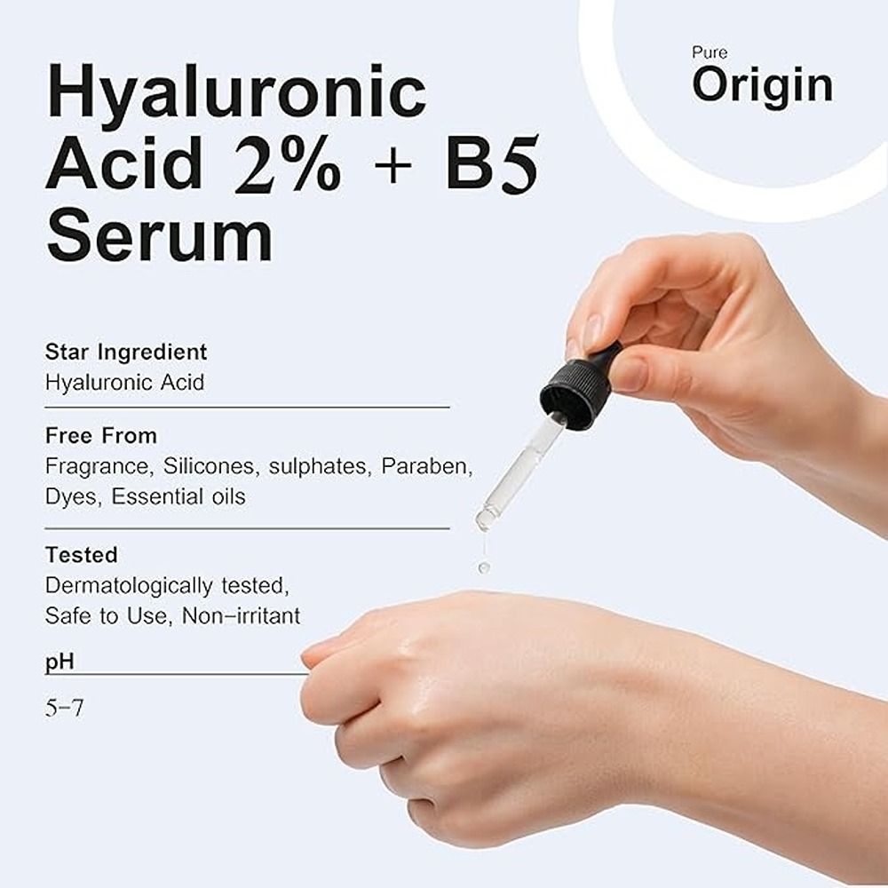 Pure Origin - Hyaluronic Acid 2% B5 Face Serum - 30ml