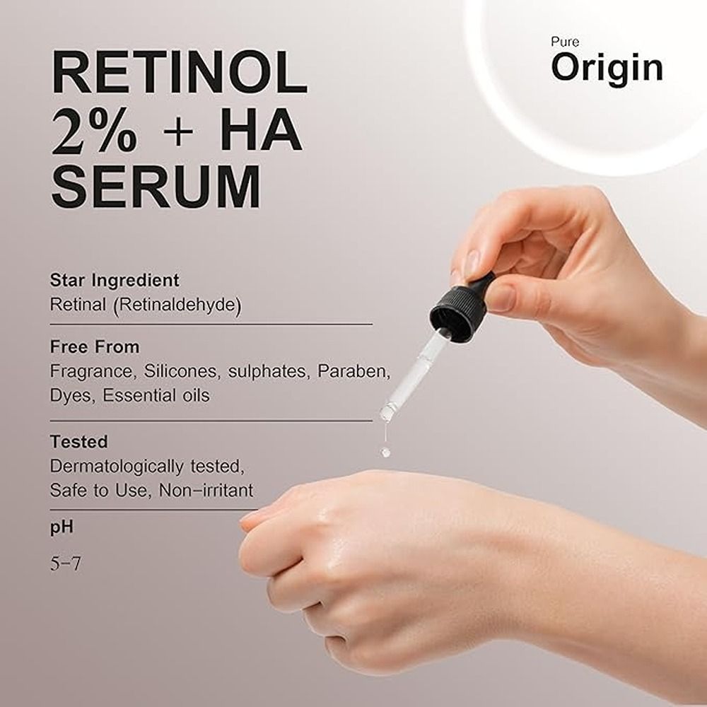 Pure Origin - Retinol 2% And HA Face Serum - 30ml