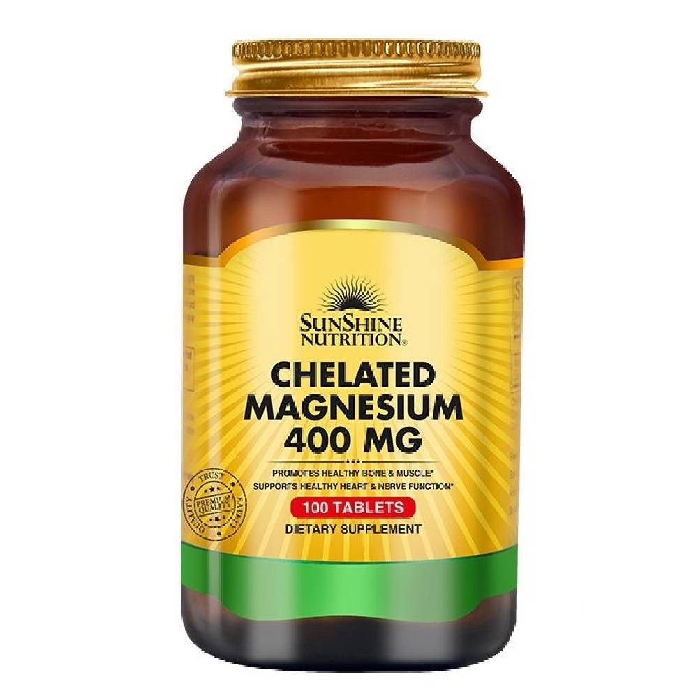 Sunshine Nutrition - Chelated Magnesium 400 mg Supplement Tablets - 100's