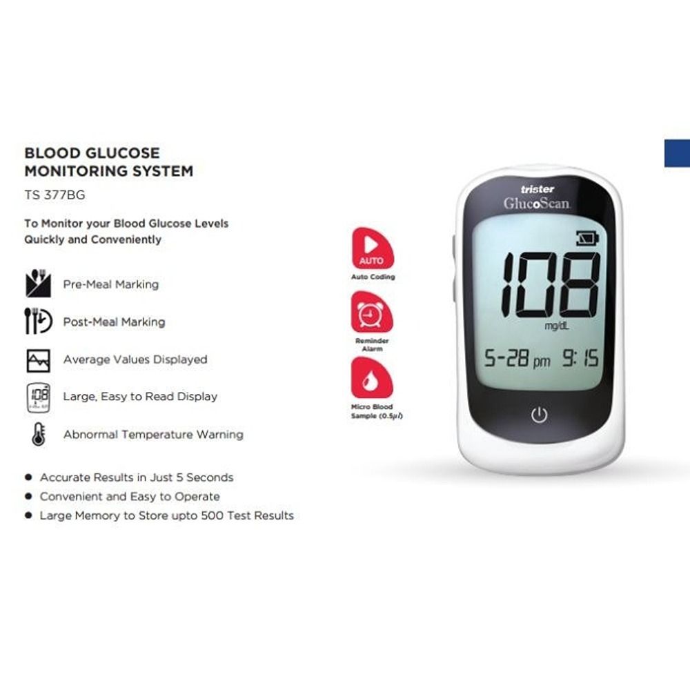 Trister - GlucoScan Blood Glucose Monitoring System - White