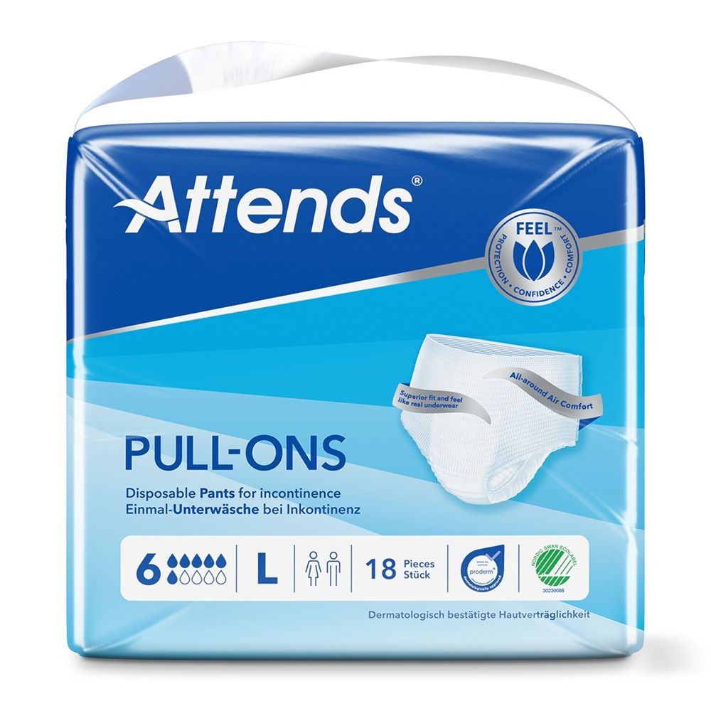 Attends - Feel Pull-Ons Incontinence Pants 6 - L - Pack of 4 - 72 Pcs