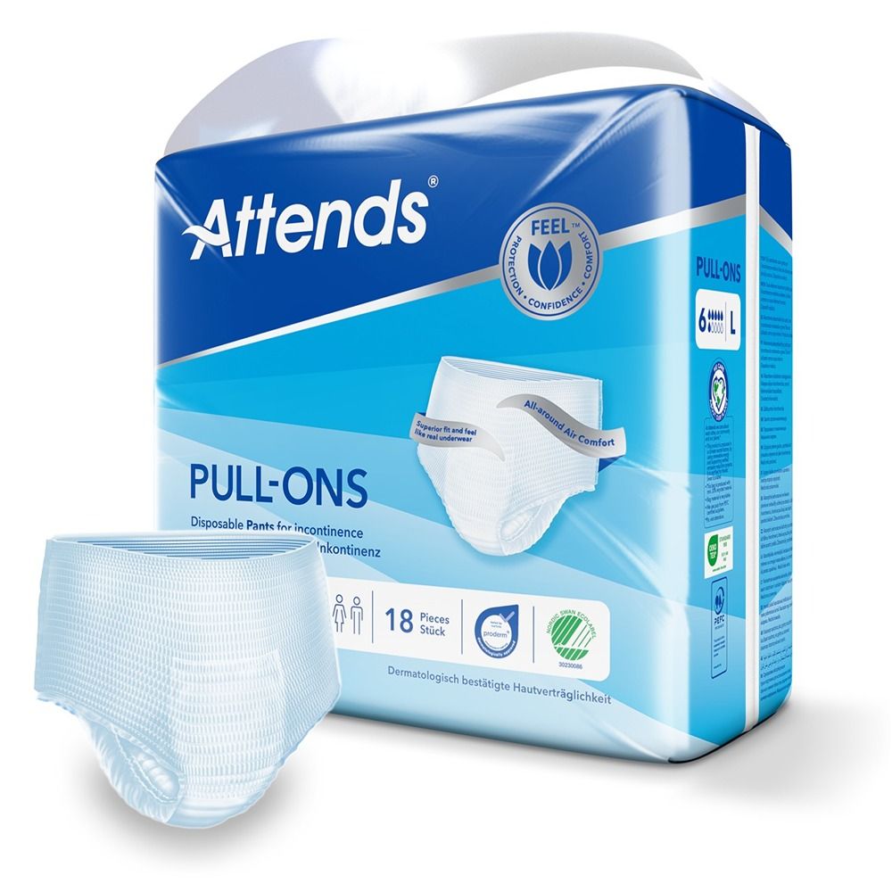 Attends - Feel Pull-Ons Incontinence Pants 6 - L - Pack of 4 - 72 Pcs