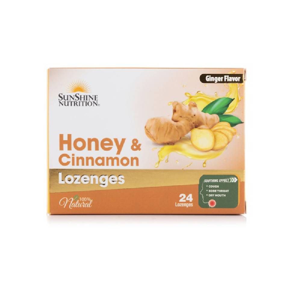 Sunshine Nutrition - Honey And Cinnamon Lozenges - Ginger Flavour - 24's