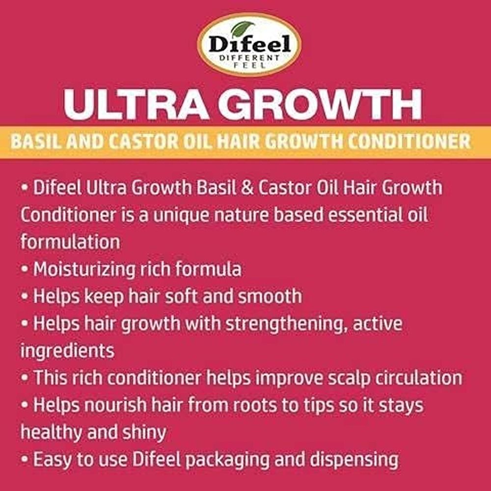 Difeel - Ultra Growth Basil And Castor Oil Conditioner - 354.9 ml