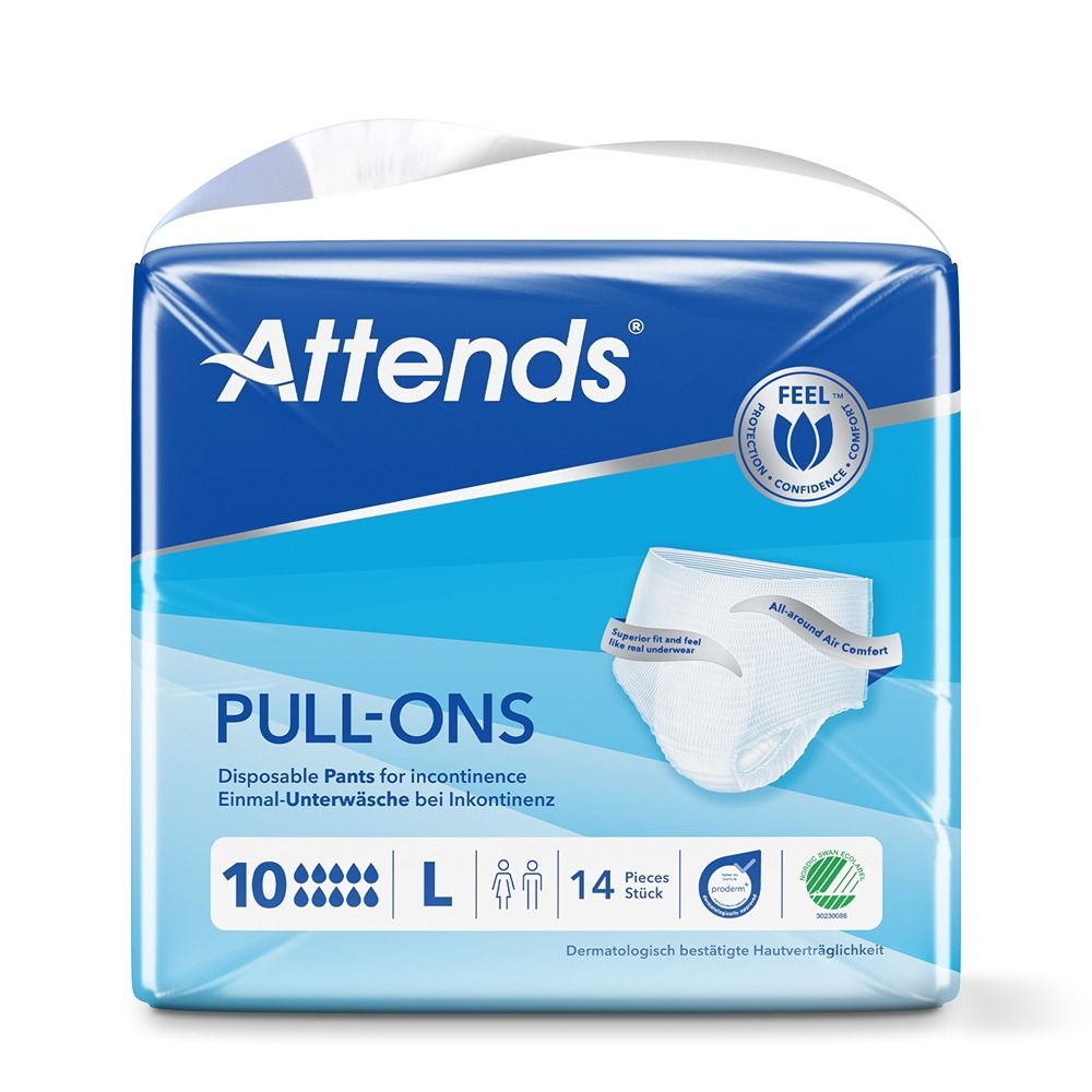 Attends - Feel Pull-Ons Disposable Incontinence Pants 10 - L - 14 Pcs