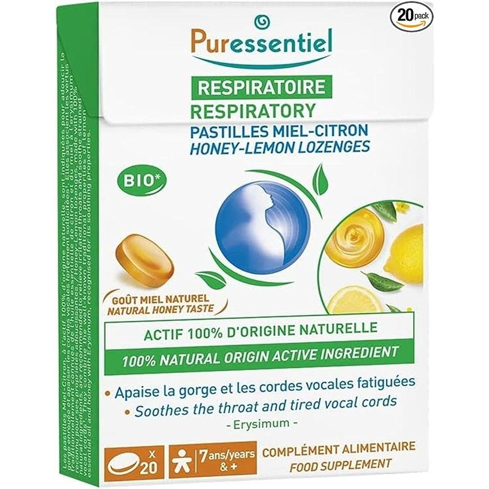 Puressentiel - Kids Respiratory Lozenges - Honey Lemon - 20 Pcs