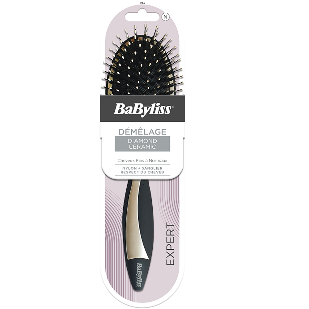 BaByliss - Diamond Ceramic Hair Brush With Nylon Boar Soft Bristle