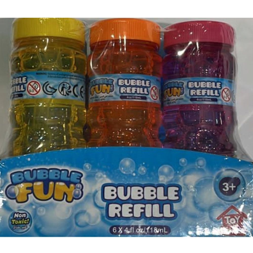 Toy School - Bubble Fun Bubble Refill - Pack of 6 - 18 ml