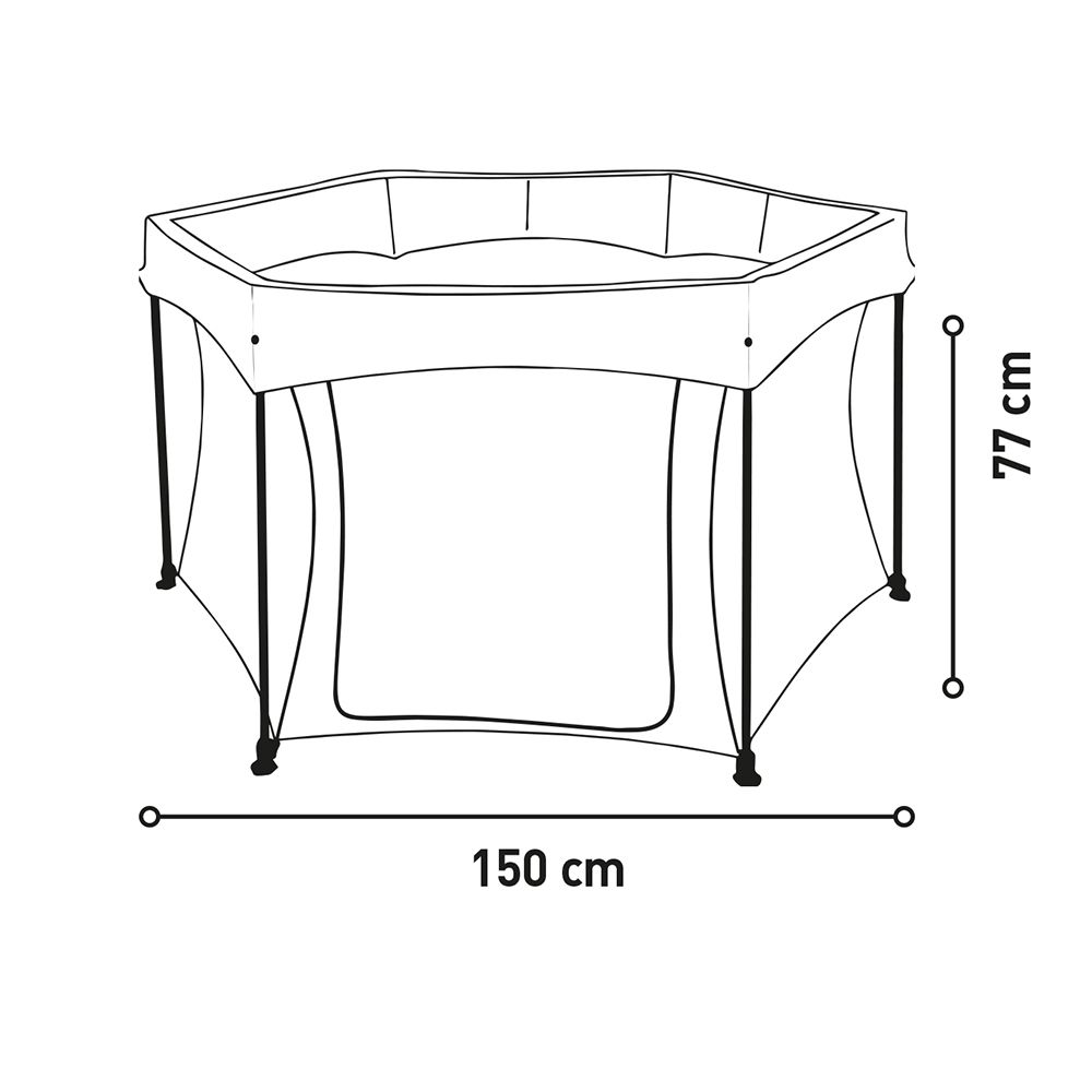 Asalvo - Luxembourg Hexagon Playpen - Grey