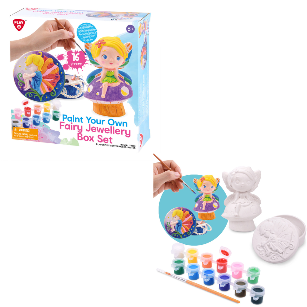 PlayGo - Paint Your Own Fairy Jewellery Box Craft Set - 16 Pcs