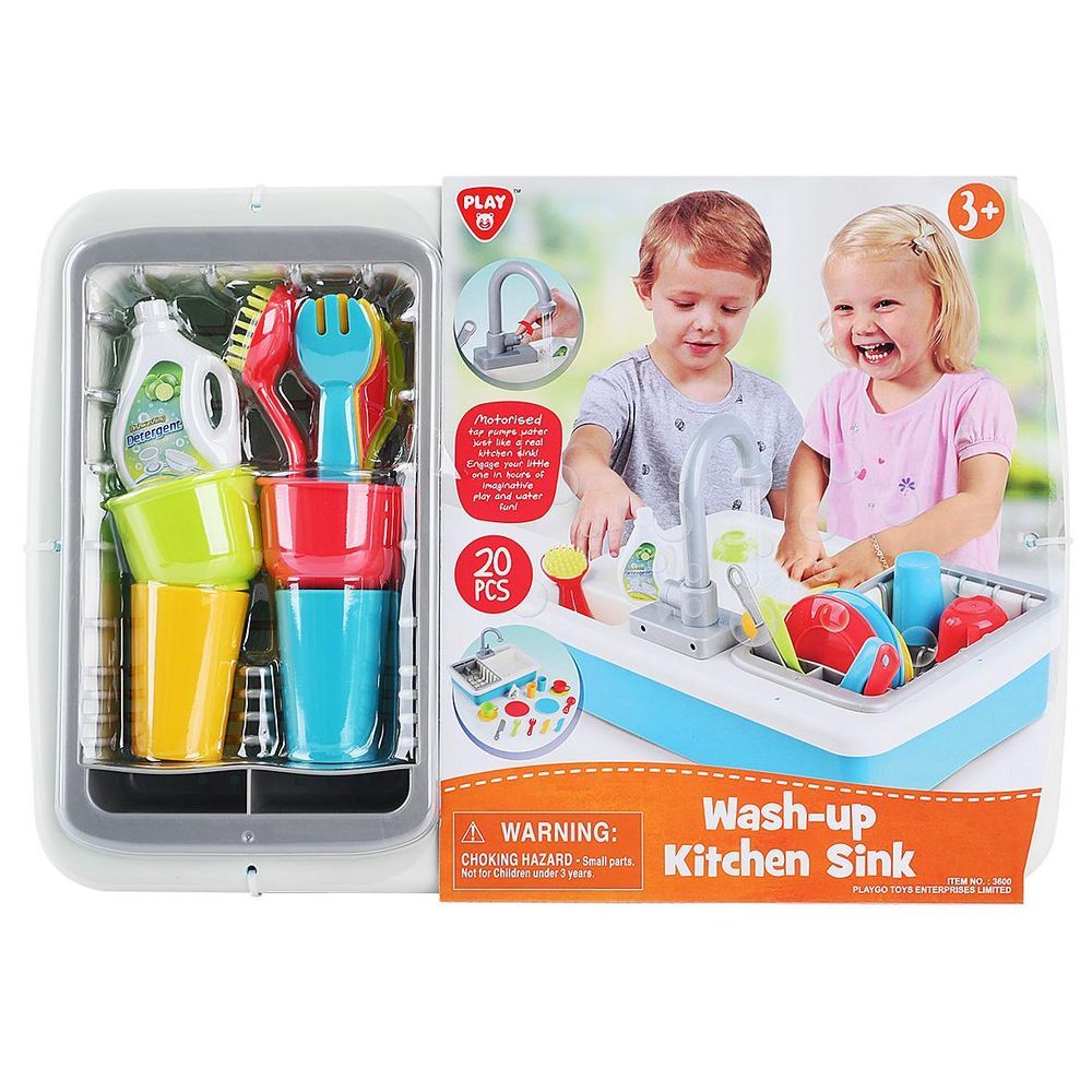 PlayGo - Wash-Up Kitchen Sink Toy Set - 20 Pcs