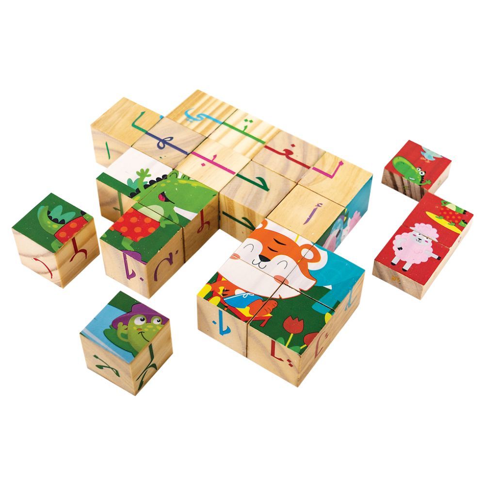 Hapee Capee - Wooden Alphabet Cube - Arabic