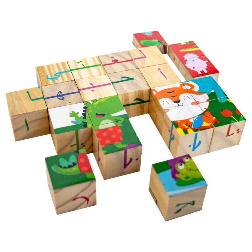 Hapee Capee - Wooden Alphabet Cube - Arabic