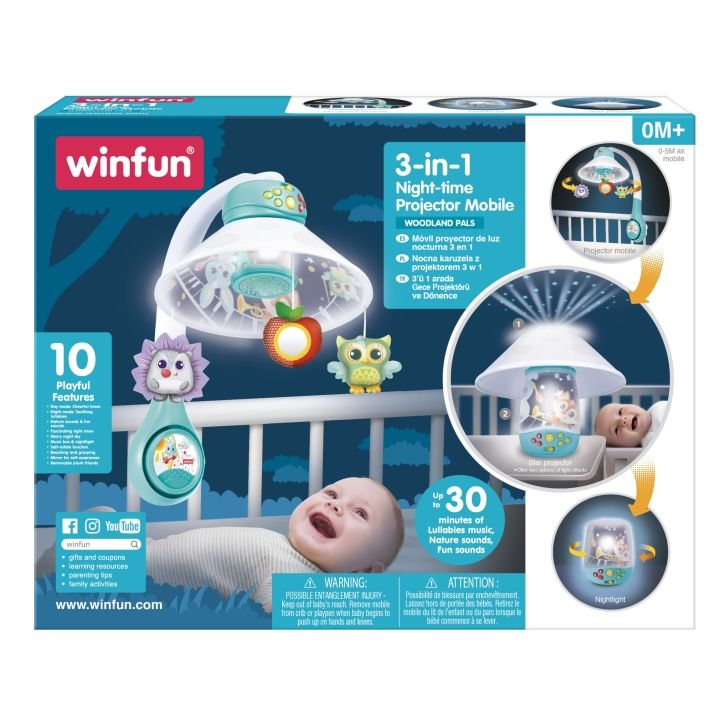 Winfun - 3-In-1 Night Time Projector Mobile