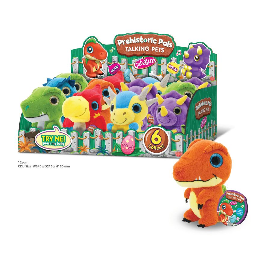 Funville - Roaring Pals Plush Dinosaurs - 12 cm - Style May Vary - 1 Pc