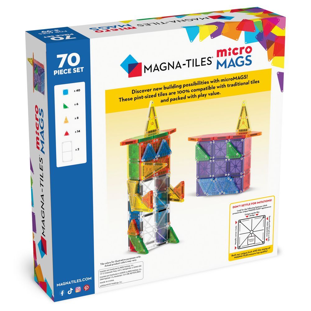 Magna-Tiles - MicroMags 70-Pc Deluxe Set