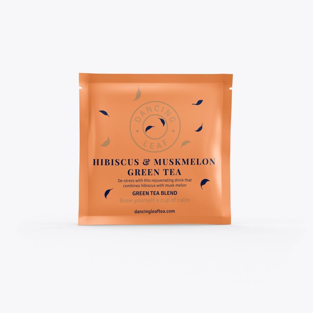 Dancing Leaf - Hibiscus & Muskmelon Green Tea Bags - 20 Pcs