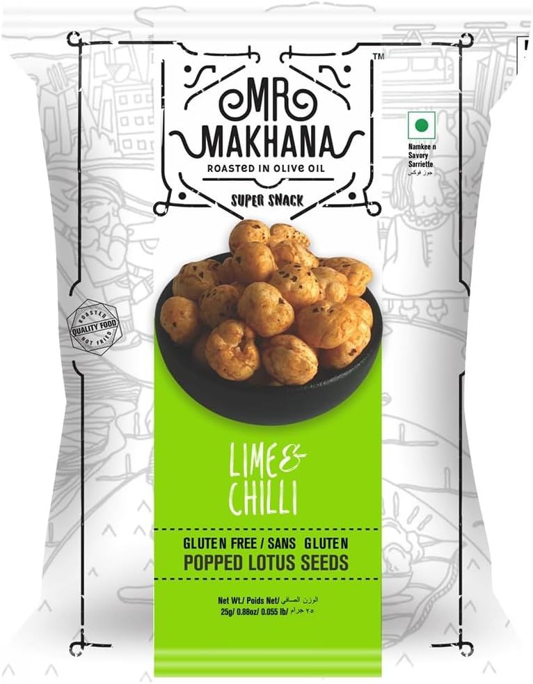 Mr Makhana - Lime & Chilli Popped Lotus Seeds - 25g