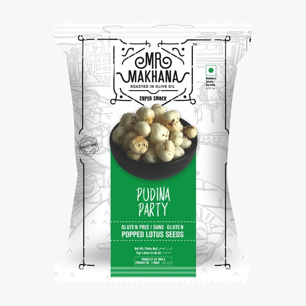 Mr Makhana - Pudina Party Popped Lotus Seeds - 75g