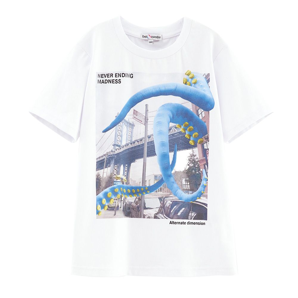 Bell Bimbo - Boys Madeness Print T-shirt - White