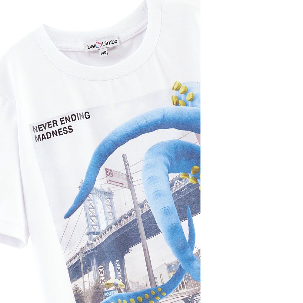 Bell Bimbo - Boys Madeness Print T-shirt - White