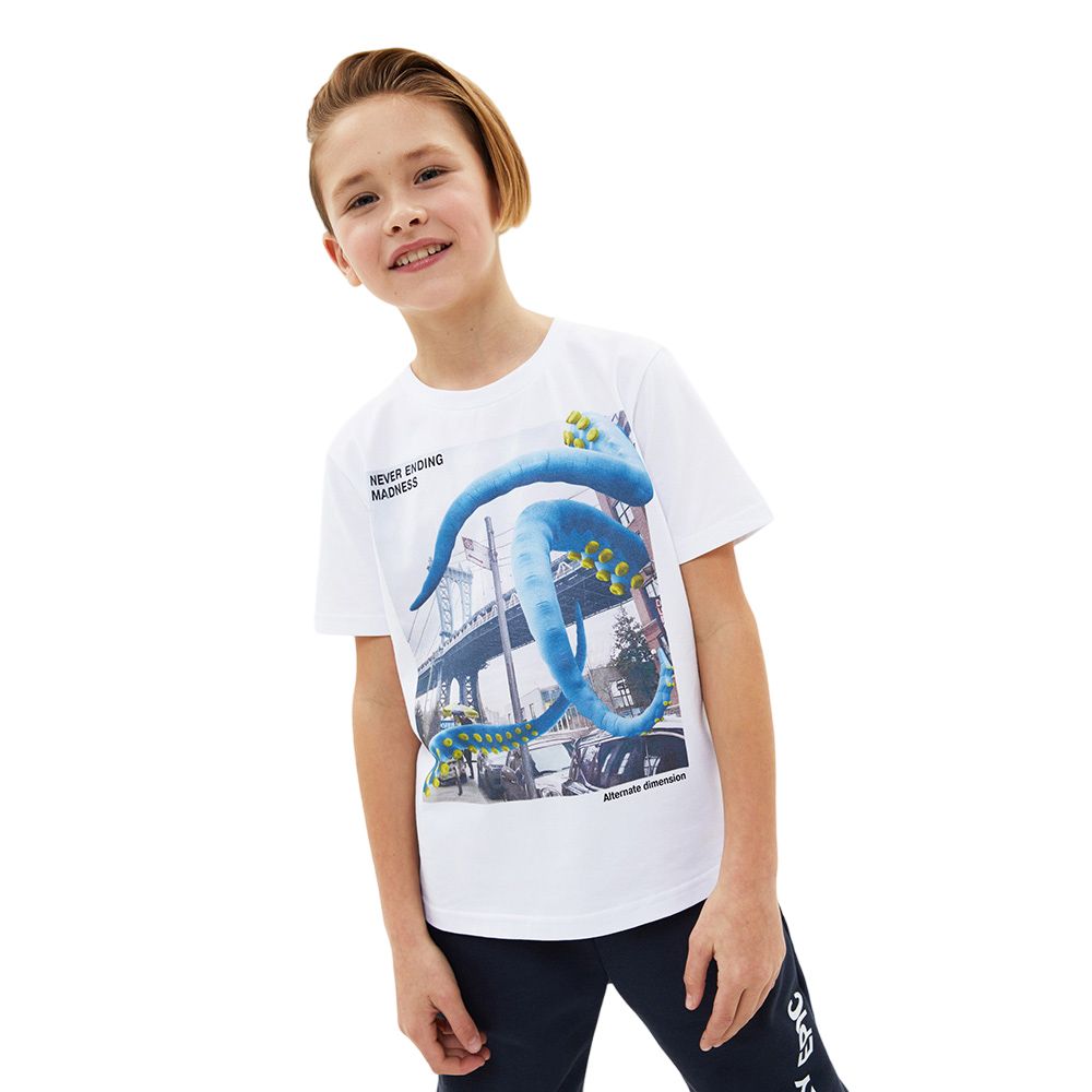 Bell Bimbo - Boys Madeness Print T-shirt - White