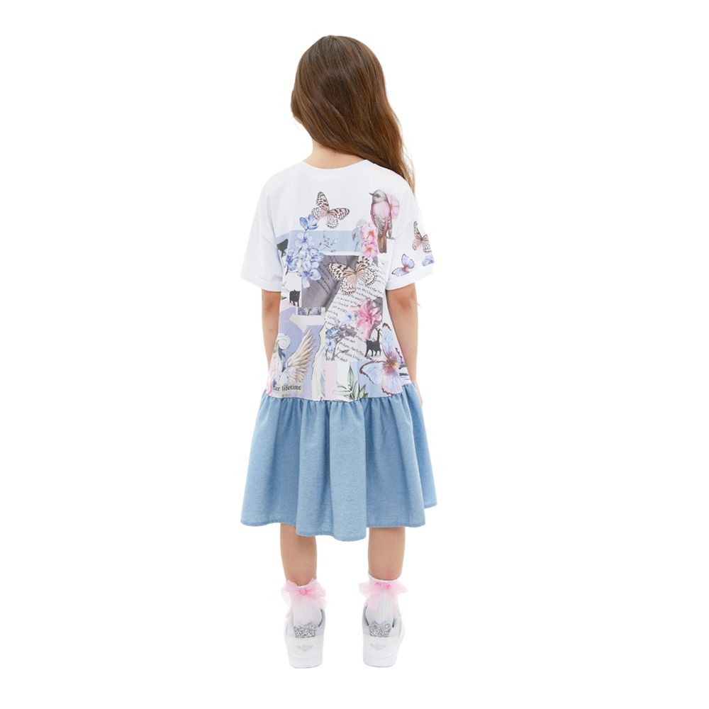 Bell Bimbo - Girls Dress - Blue/White