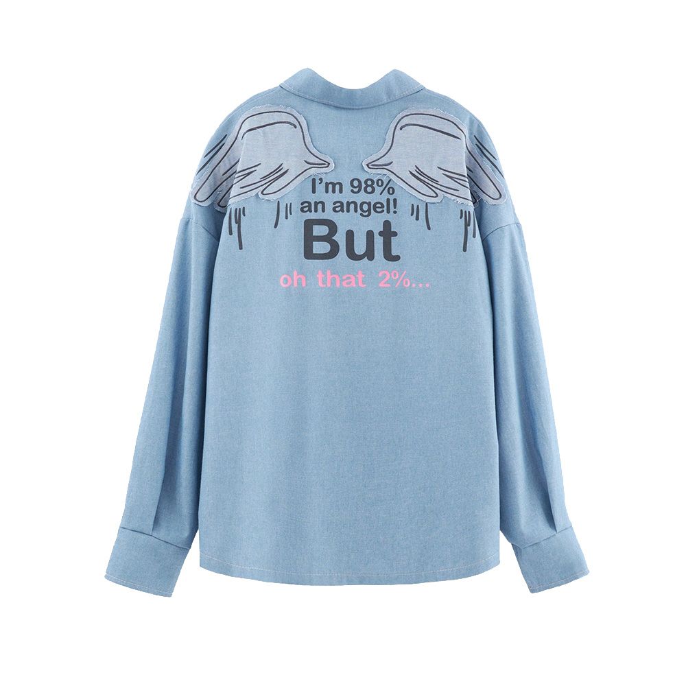 Bell Bimbo - Girls Back Print Blouse - Blue