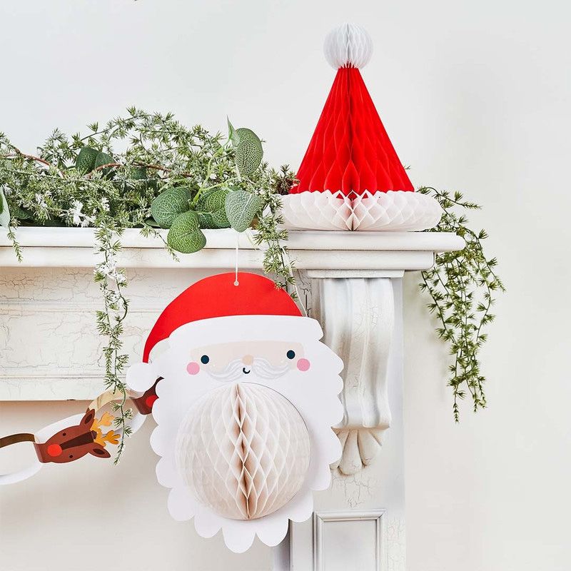 Hootyballoo - Santa Honeycomb Decorations Set - 2pcs