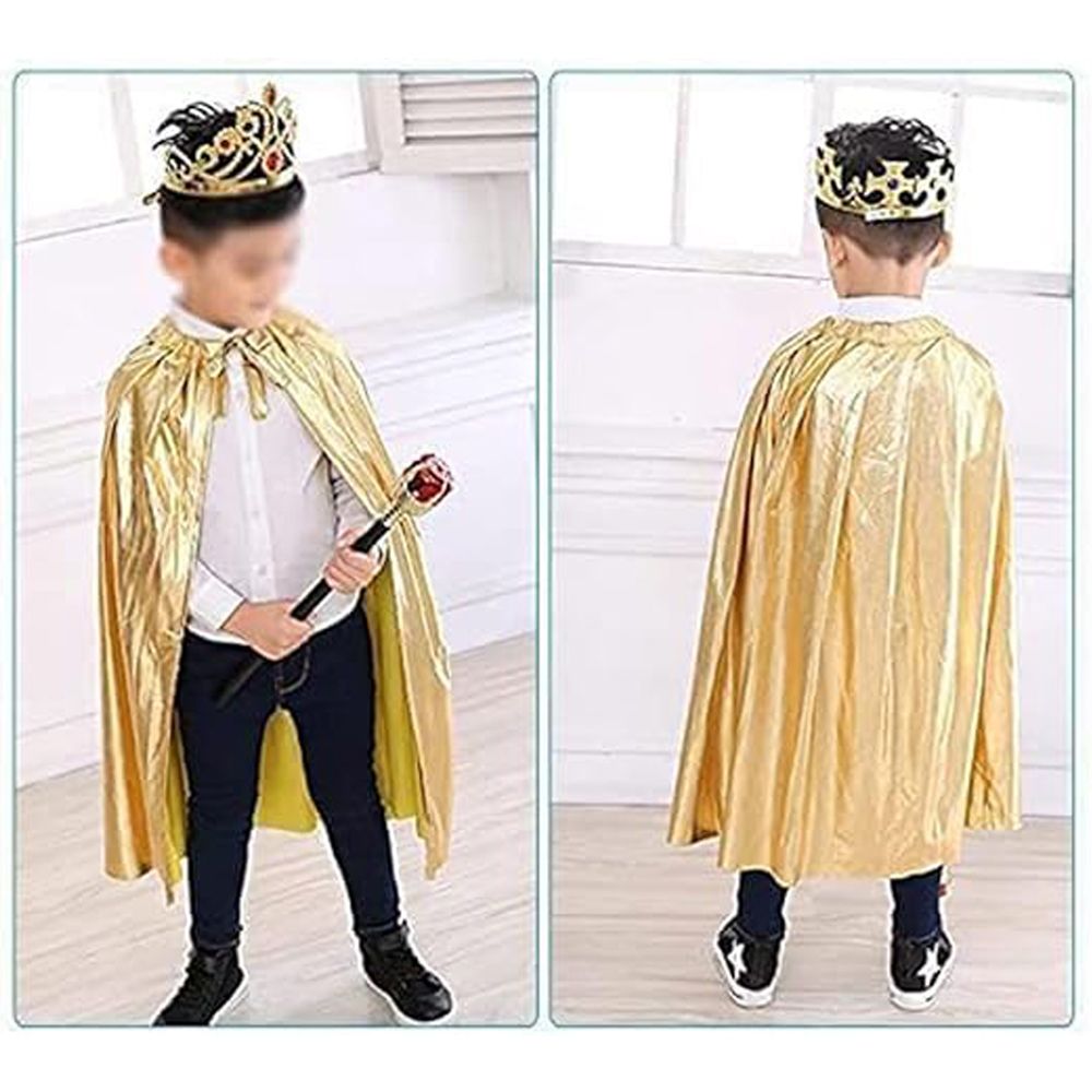 Brain Giggles - Cape, Royal Crown & Scepter Kids Costume - King