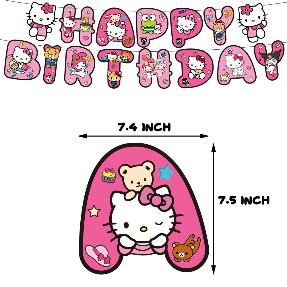 Brain Giggles - Hello Kitty Themed Birthday Party Decoration Set - 50pcs