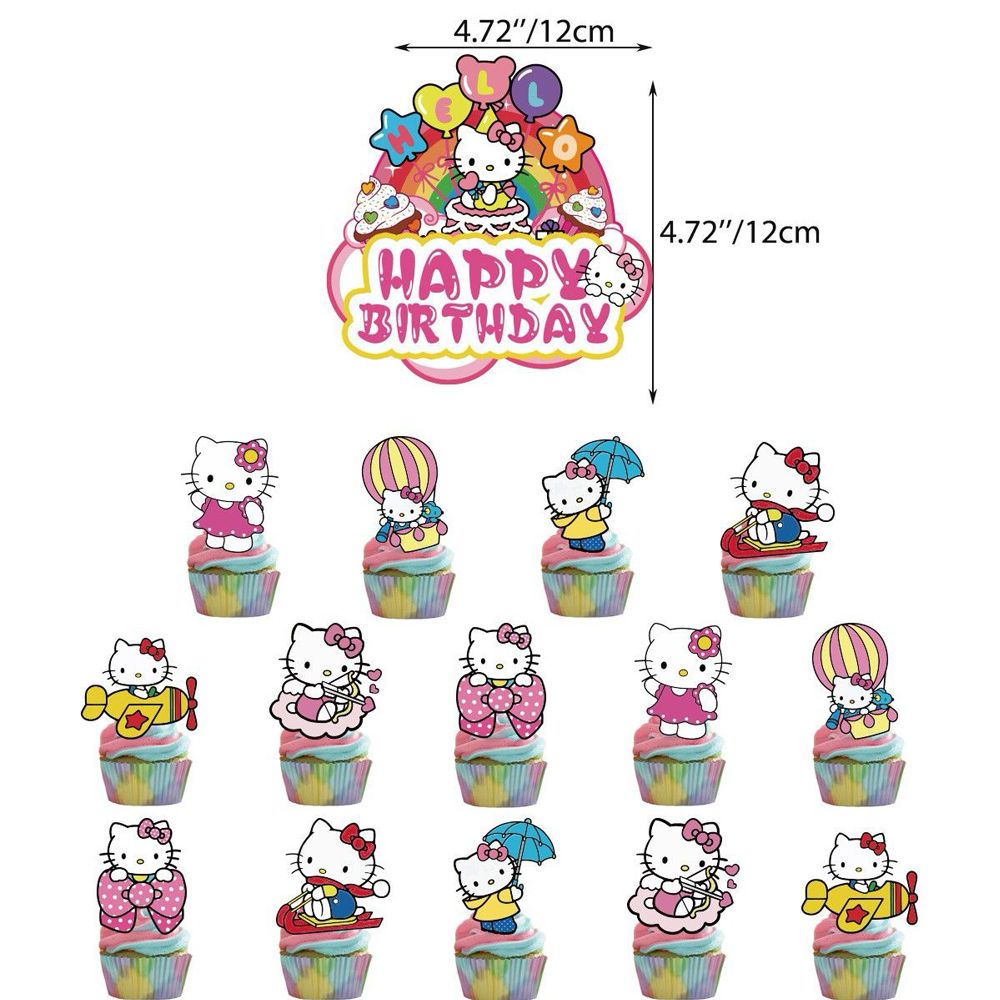 Brain Giggles - Hello Kitty Themed Birthday Party Decoration Set - 50pcs