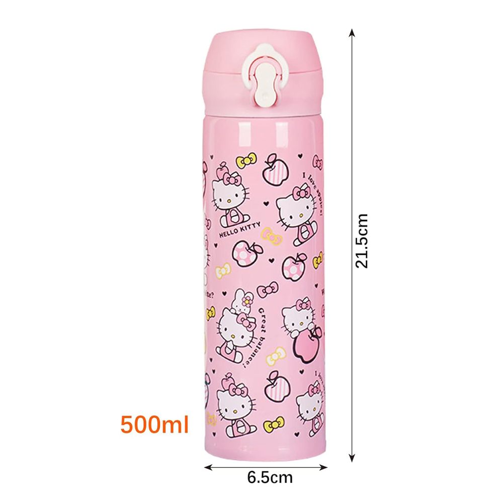 Brain Giggles - Stainless Steel Kitty Flask - 500ml - Pink