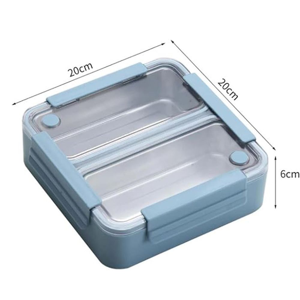 Brain Giggles - 2-Compartment Stainless Steel Lunchbox Removable Inner Tray - Blue