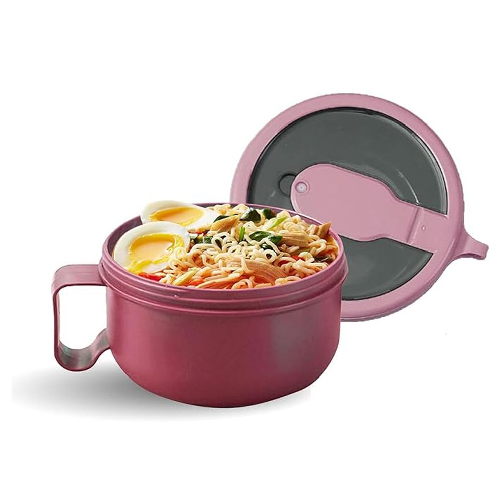 Brain Giggles - Microwavable Food Container with Lid and Handle - Pink