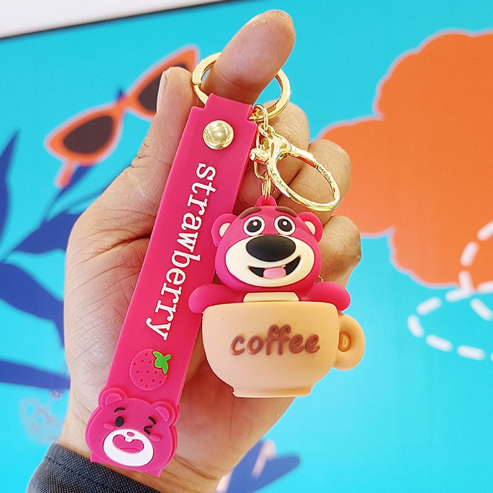 Brain Giggles - Kawaii Silicone Key Chain Holder - Coffee