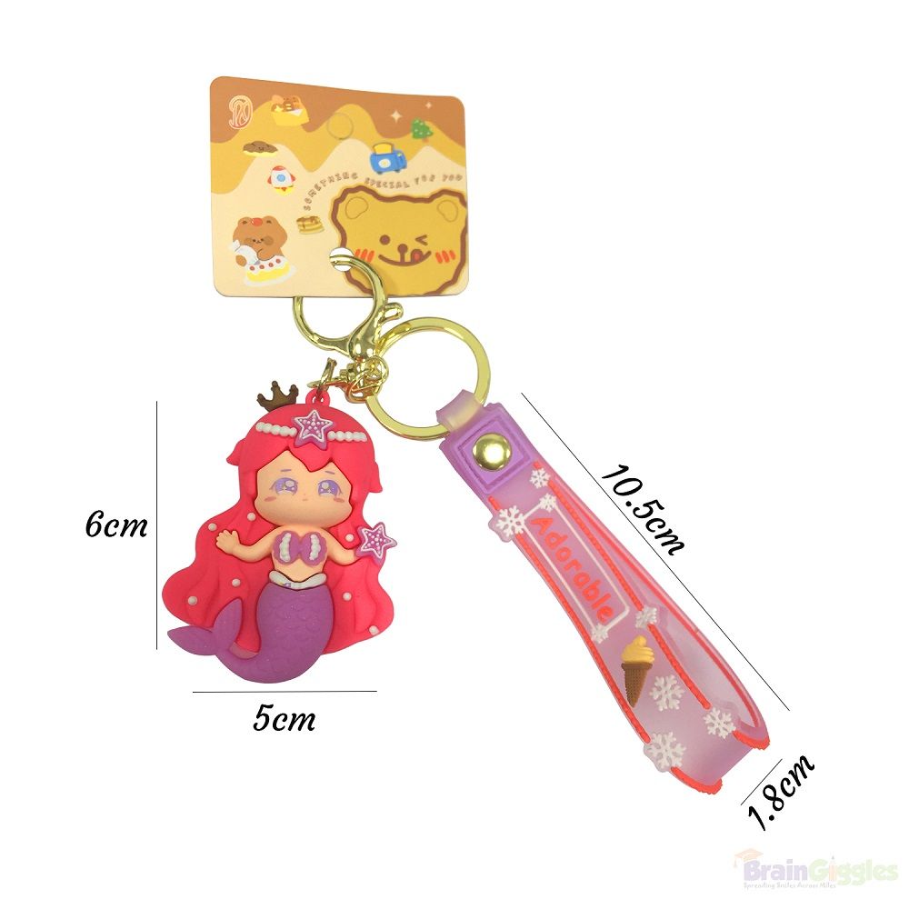 Brain Giggles - Kawaii Silicone Key Chain Holder - Mermaid