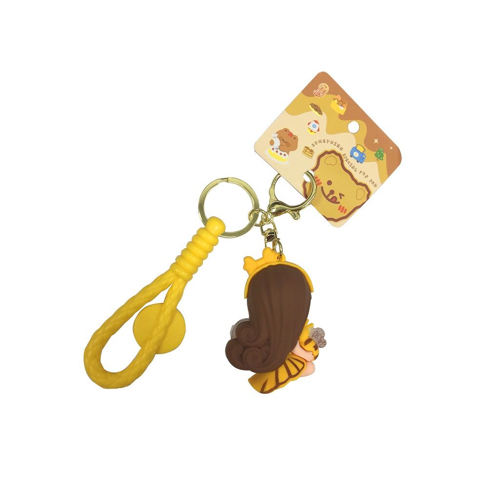 Brain Giggles - Kawaii Silicone Key Chain Holder - Bee - Yellow