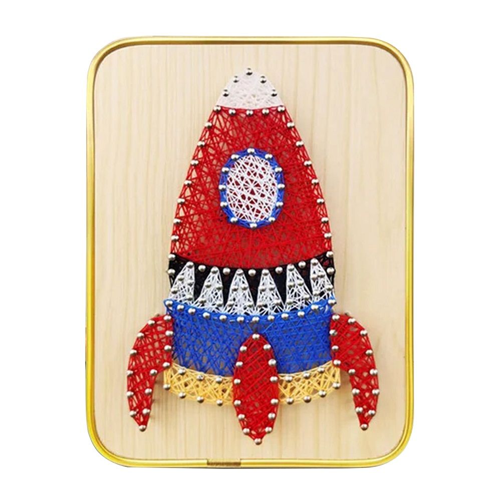 Brain Giggles - DIY Craft Kit with String Art Pattern - Rocket