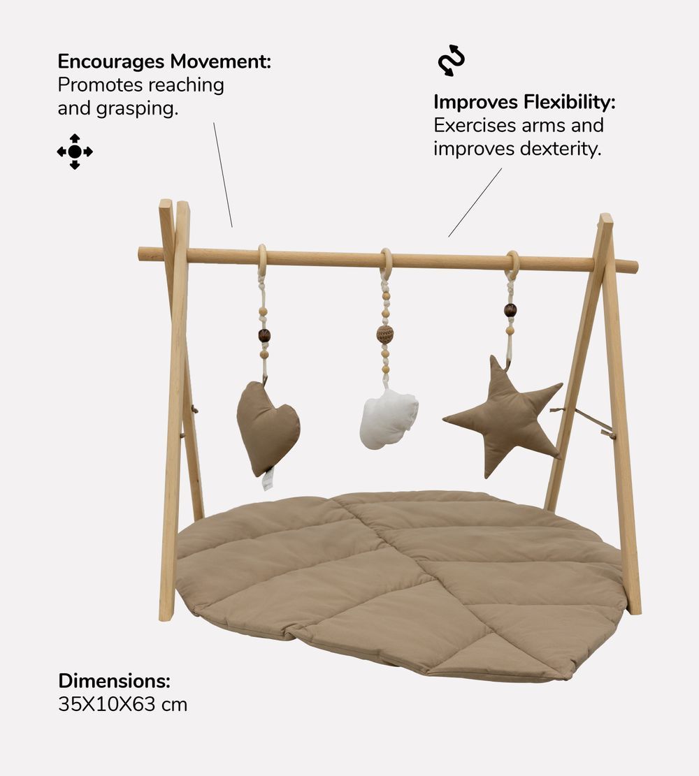 Bibena Nova - Wooden Baby Gym - Cappuccino