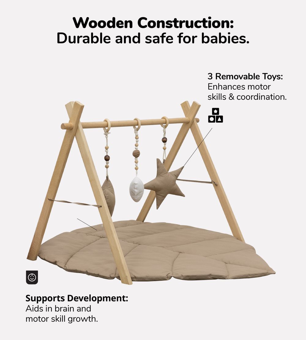 Bibena Nova - Wooden Baby Gym - Cappuccino