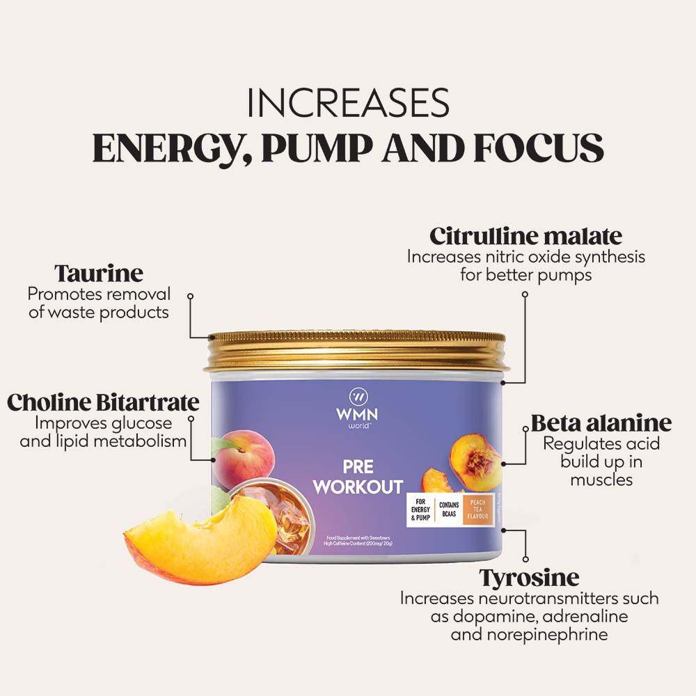 WMN World - Pre Workout For Energy & Focus - Summer Berries 300g