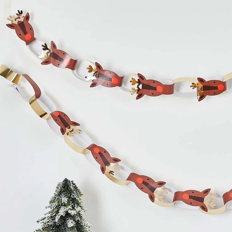 Hootyballoo - Gold Foiled Reindeer Paper Chains - 40pcs