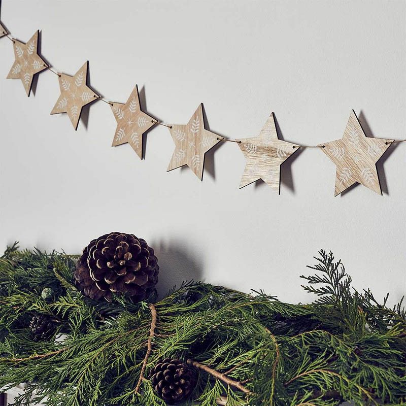 Hootyballoo - Wood Star Garland - 2m