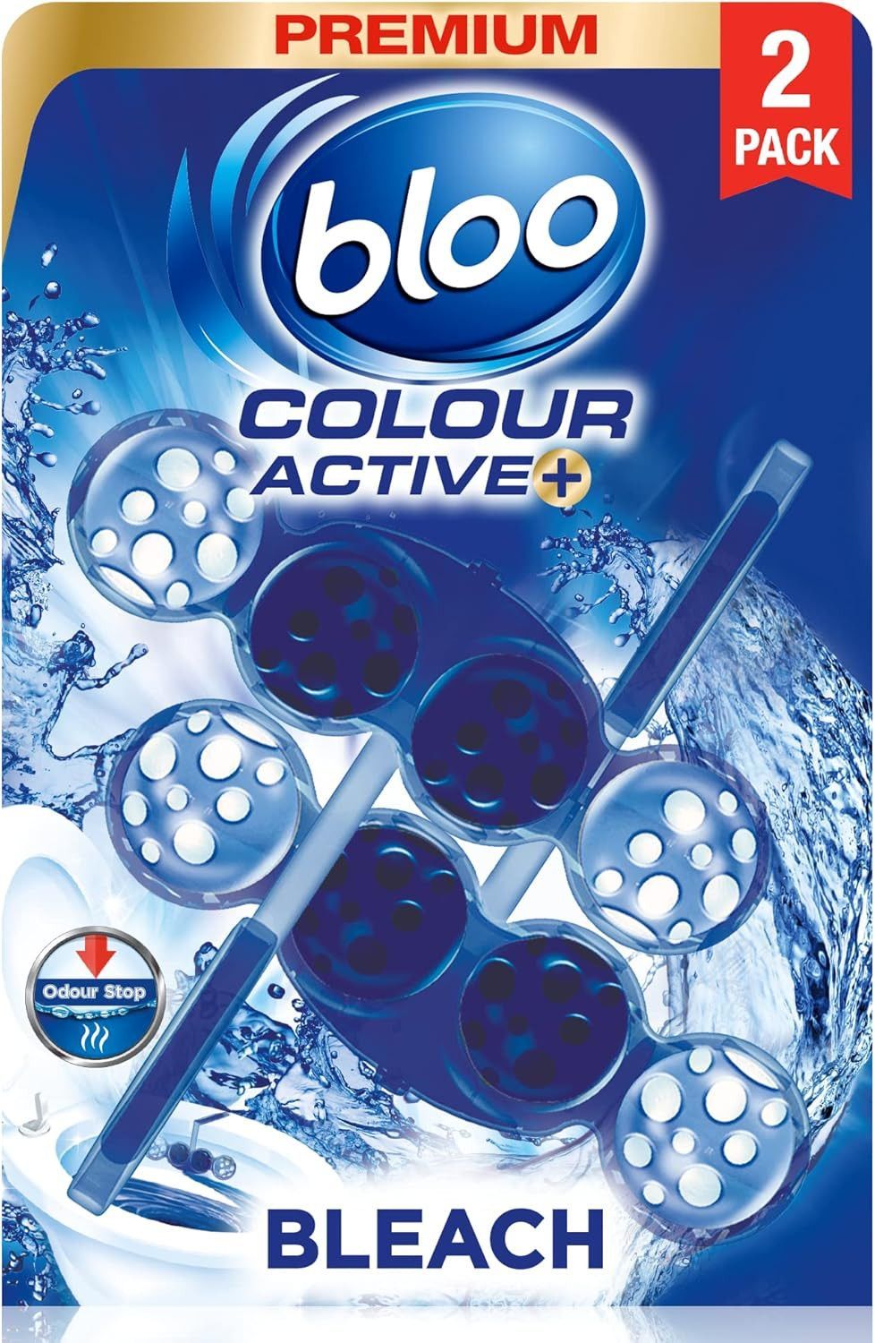 Bloo - Colour Active Toilet Rim Block - Bleach – 2 x 50g