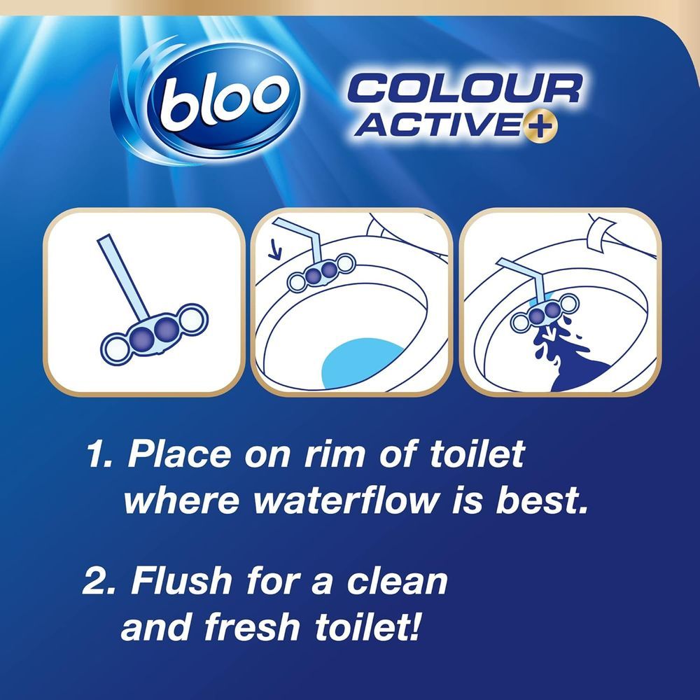 Bloo - Colour Active Toilet Rim Block - Bleach – 2 x 50g