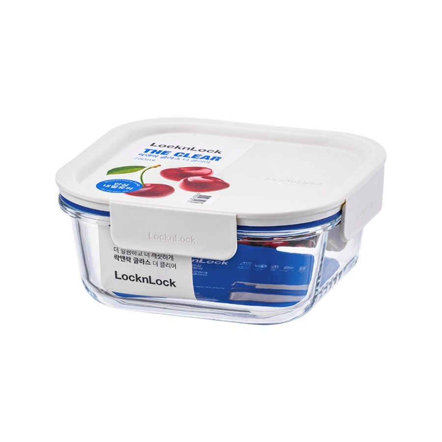 LOCK&LOCK - Airtight Heat-Resistant Glass Container 750ml - White